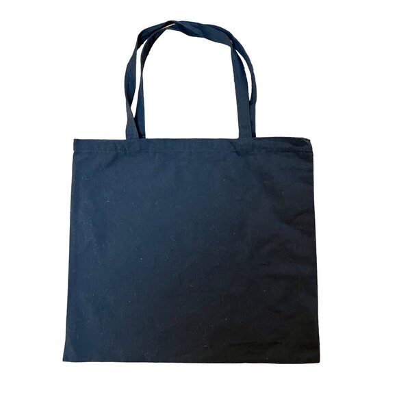 Reformation Black Canvas Tote Bag Signature Logo Print Large Size Roomy Square - Picture 2 of 3